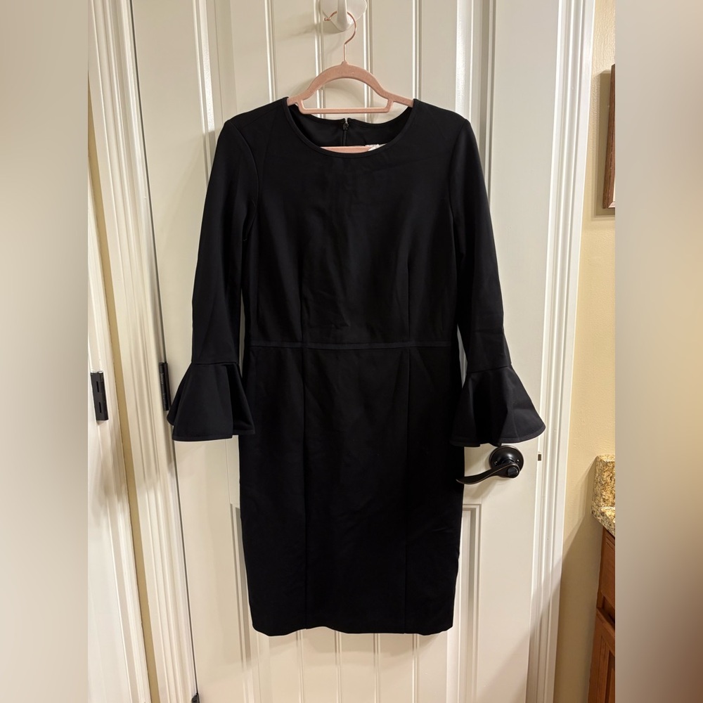 NWT Joseph Ribkoff Black Bell Sleeve Sheath Dress Size 10 New *Measurements*